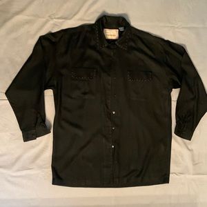 Ultra Pink 100% Rayon Long Sleeve Shirt with Front Patch Pockets